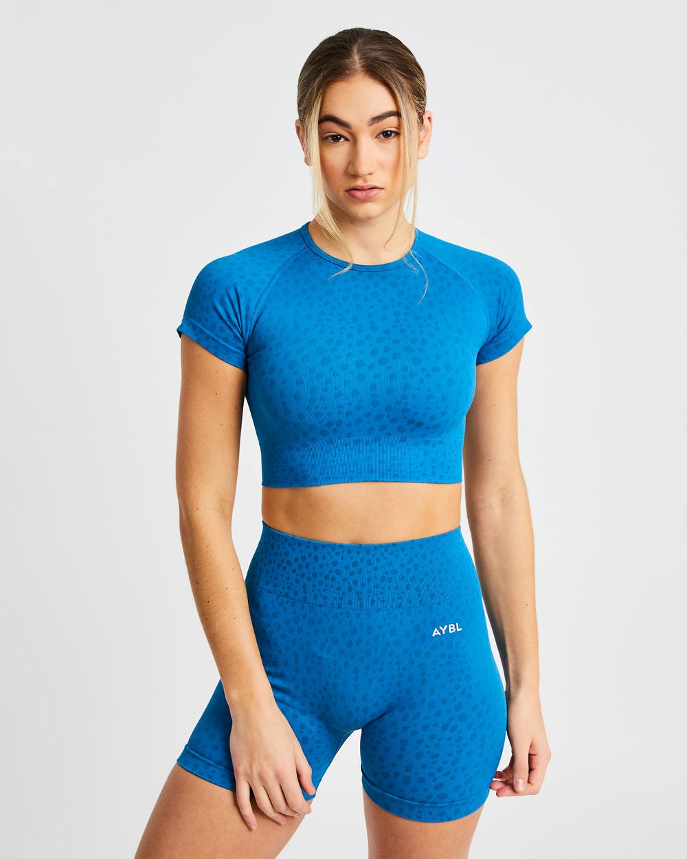 AYBL Evolve Speckle Seamless Crop Top Blauw | 5193074-FI