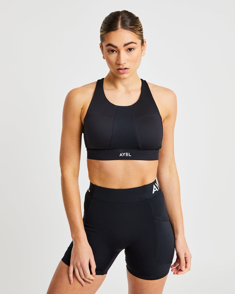 AYBL Sportive High Neck Sports Bra Zwart | 2809374-JM