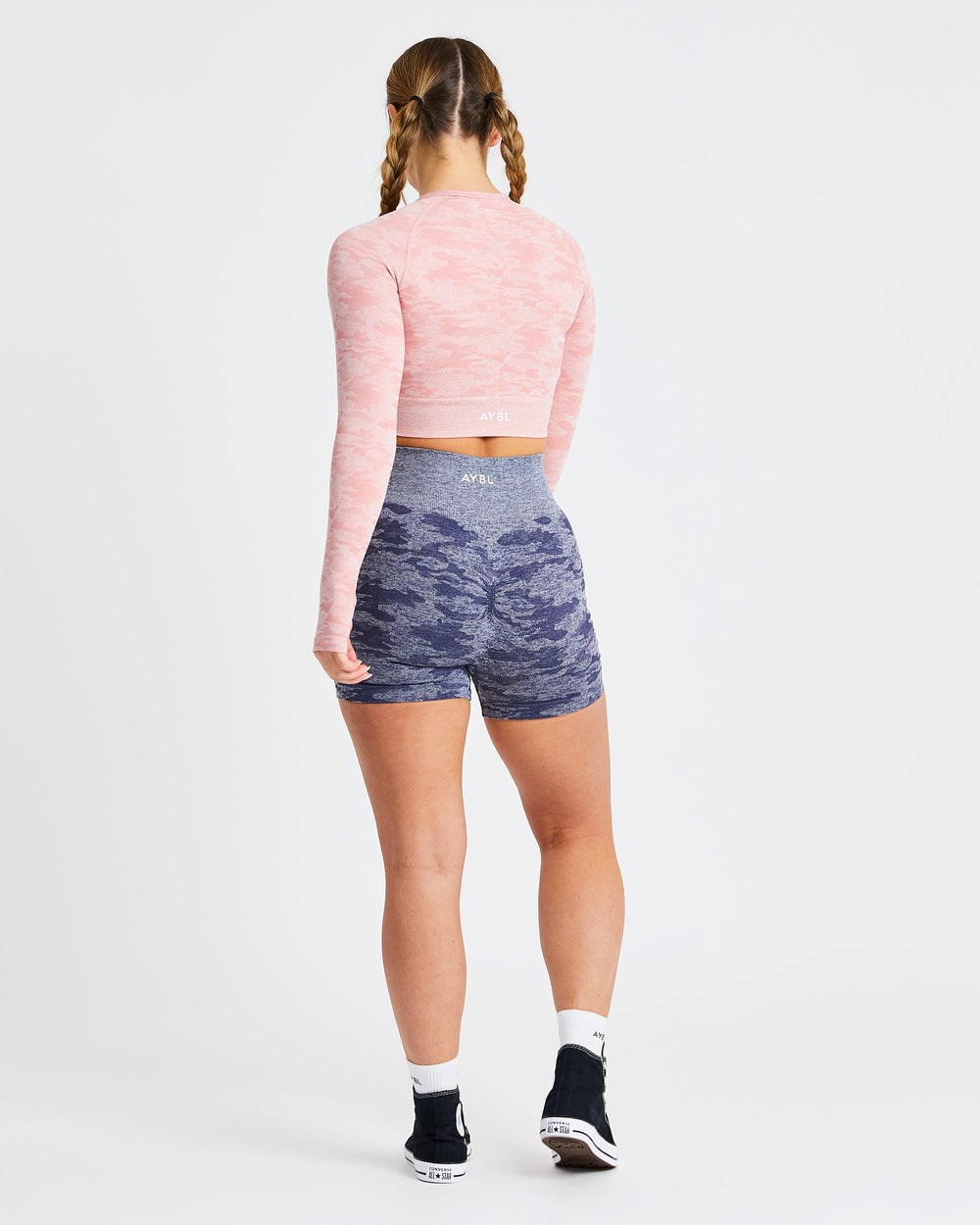 AYBL Evolve Camo Seamless Long Sleeve Crop Top Roze | 6105924-WX