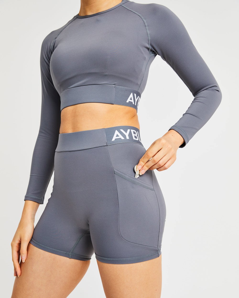 AYBL Training Long Sleeve Crop Top Grijs | 4583920-DW