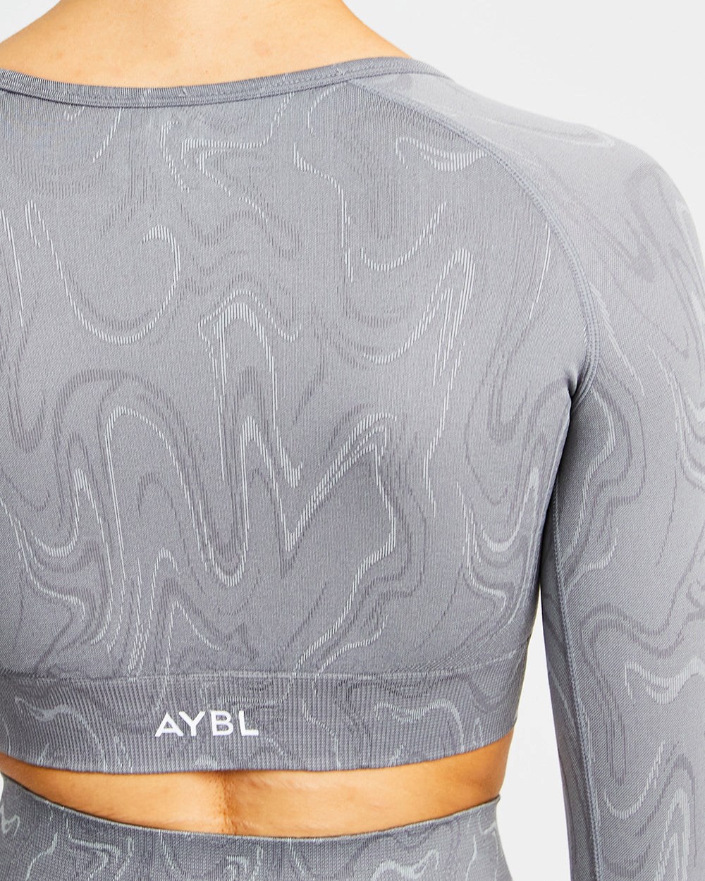 AYBL Velocity Seamless Long Sleeve Crop Top Grijs | 4826795-TP