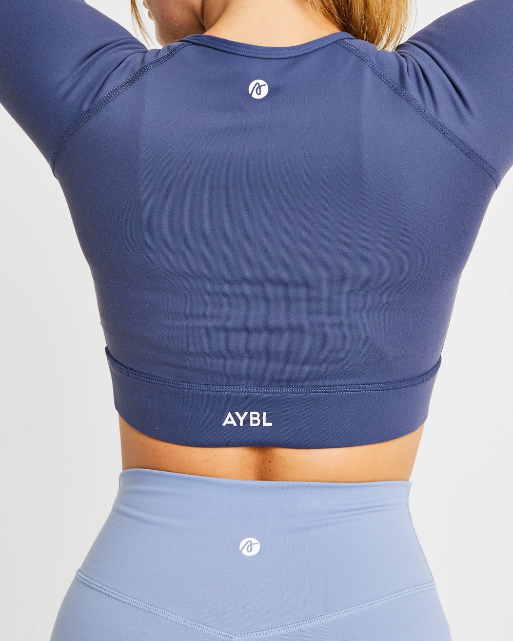 AYBL Core Long Sleeve Crop Top Donkerblauw Blauw | 6210789-OX