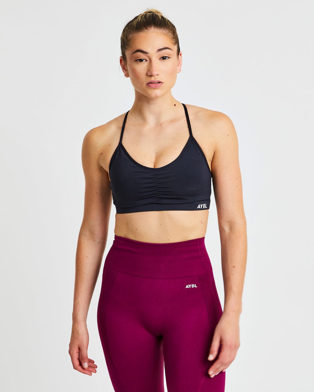 AYBL Essential Ruched Sports Bra Zwart | 5284697-PS