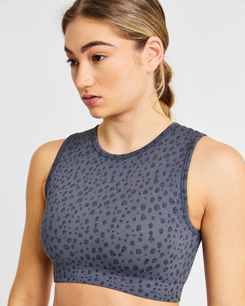 AYBL Evolve Speckle Seamless Crop Vest Charcoal | 0381946-BK