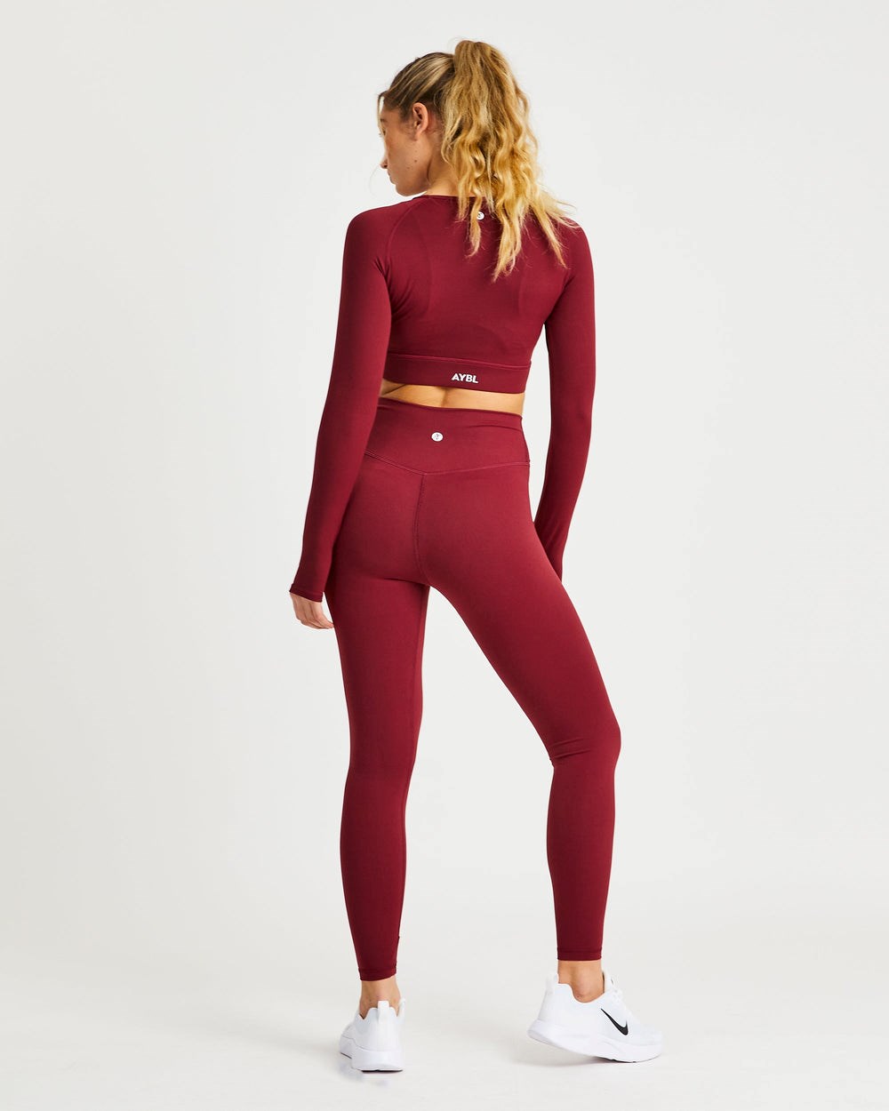 AYBL Core Long Sleeve Crop Top Mauve Wine | 1730625-XT