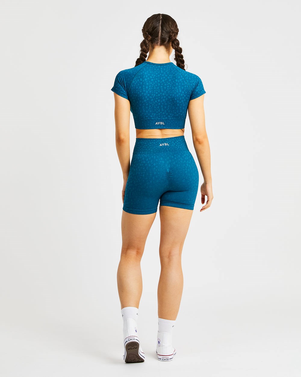 AYBL Evolve Speckle Seamless Crop Top Teal | 3684072-UY