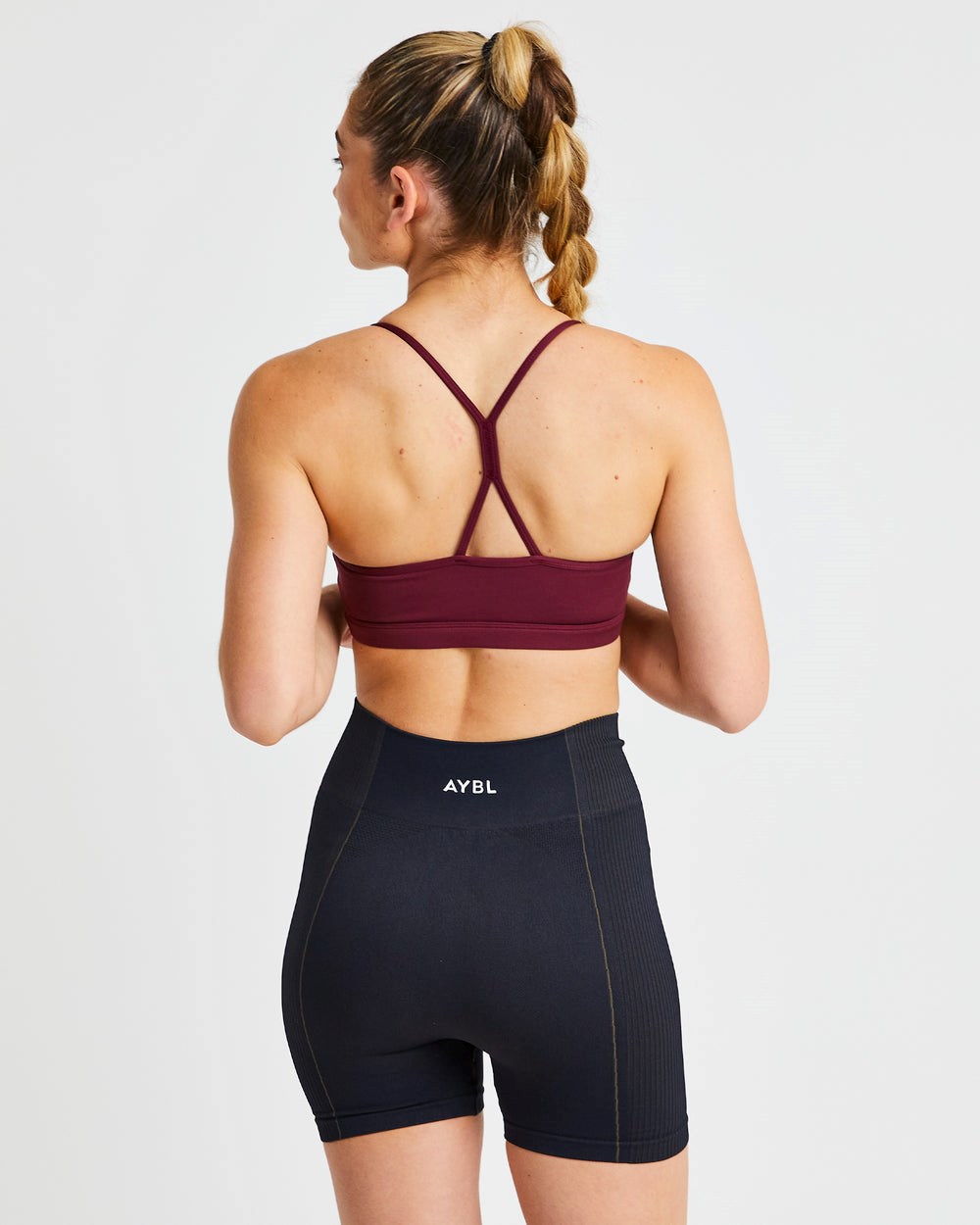 AYBL Essential Ruched Sports Bra Bordeaux | 1238504-GP