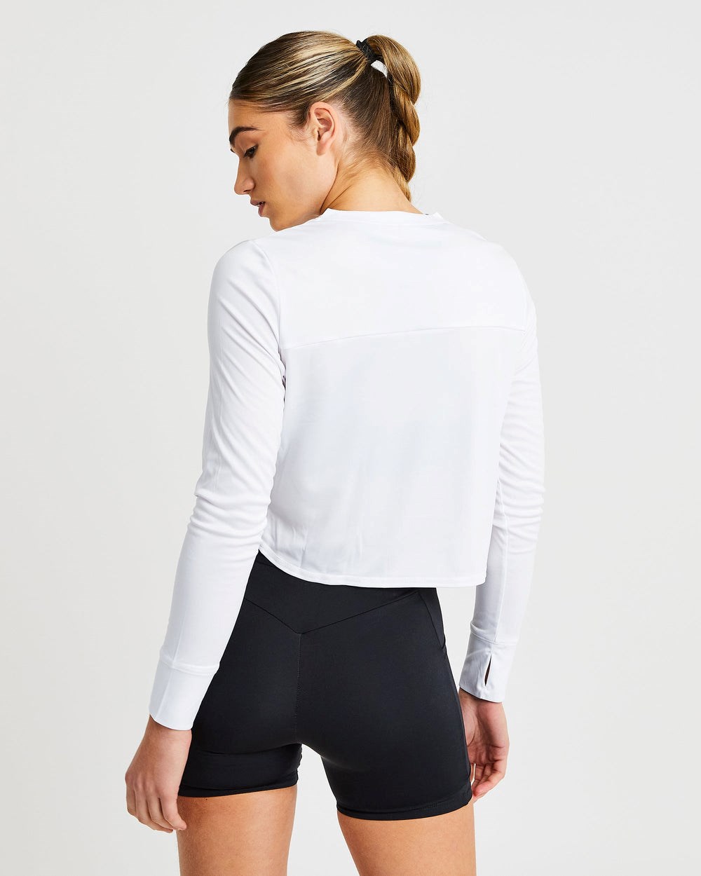 AYBL Define Long Sleeve Crop T Wit | 5892631-PS