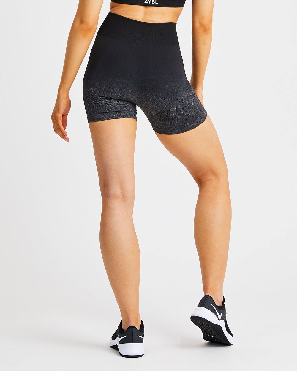 AYBL Pulse Ombré Seamless Shorts Black/Grey | 8354691-QZ