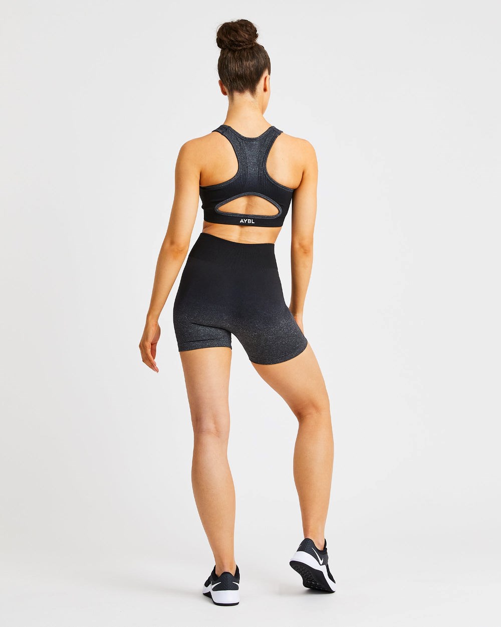 AYBL Pulse Ombré Seamless Shorts Black/Grey | 8354691-QZ