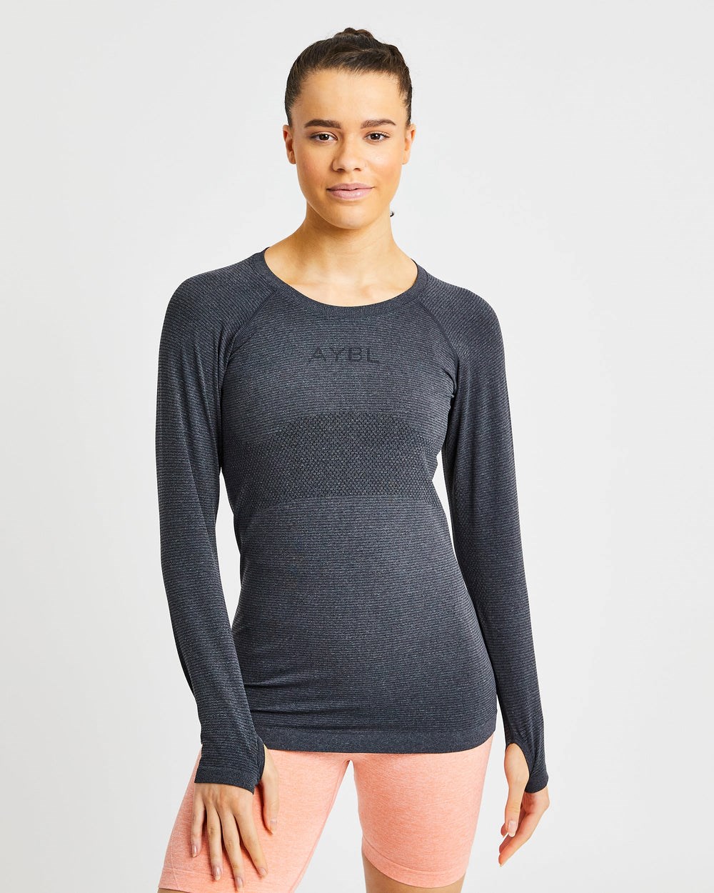 AYBL Embrace Seamless Long Sleeve T Shirt Zwart | 9548760-JX