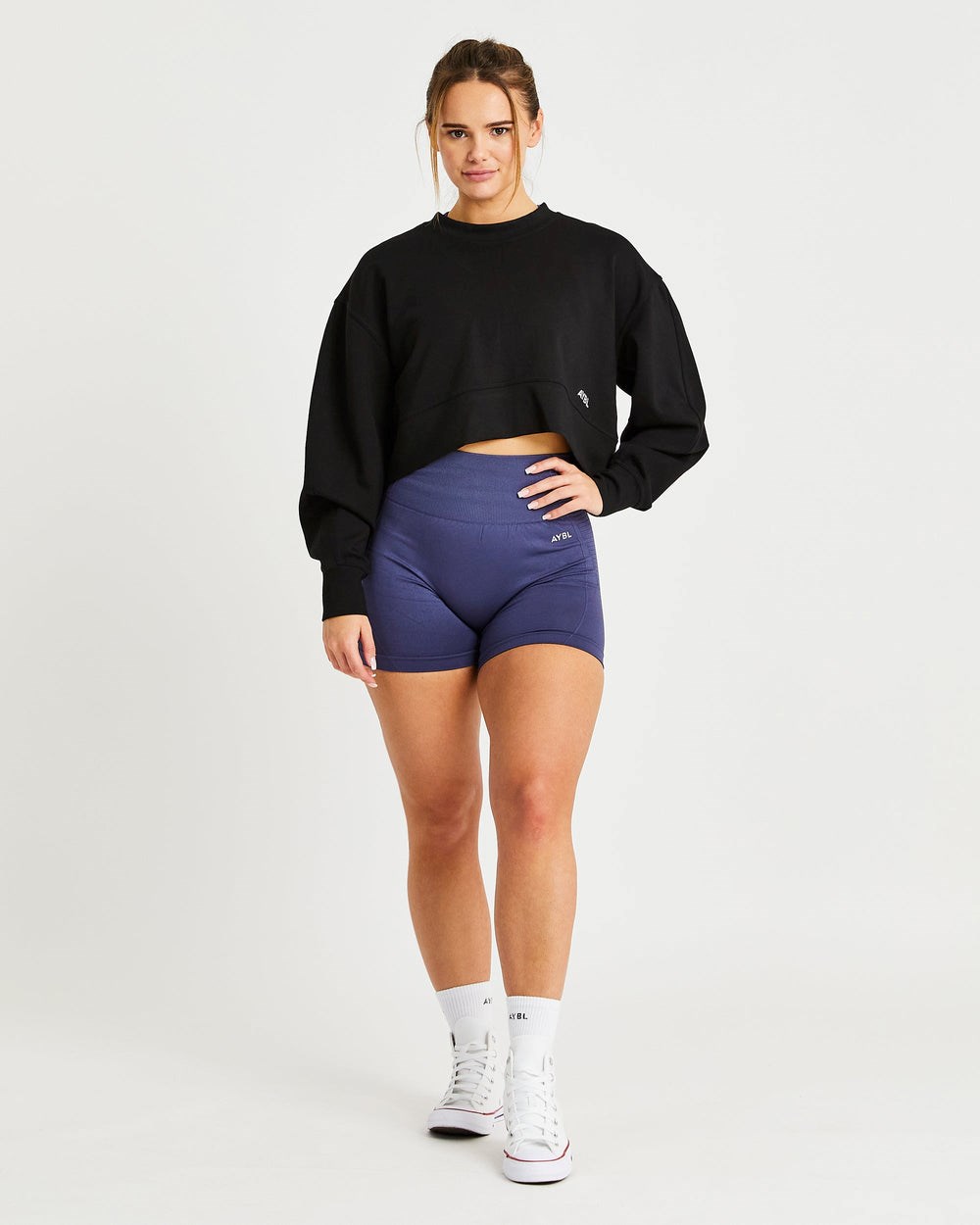 AYBL Oversized Crop Jumper Zwart | 3451782-AE