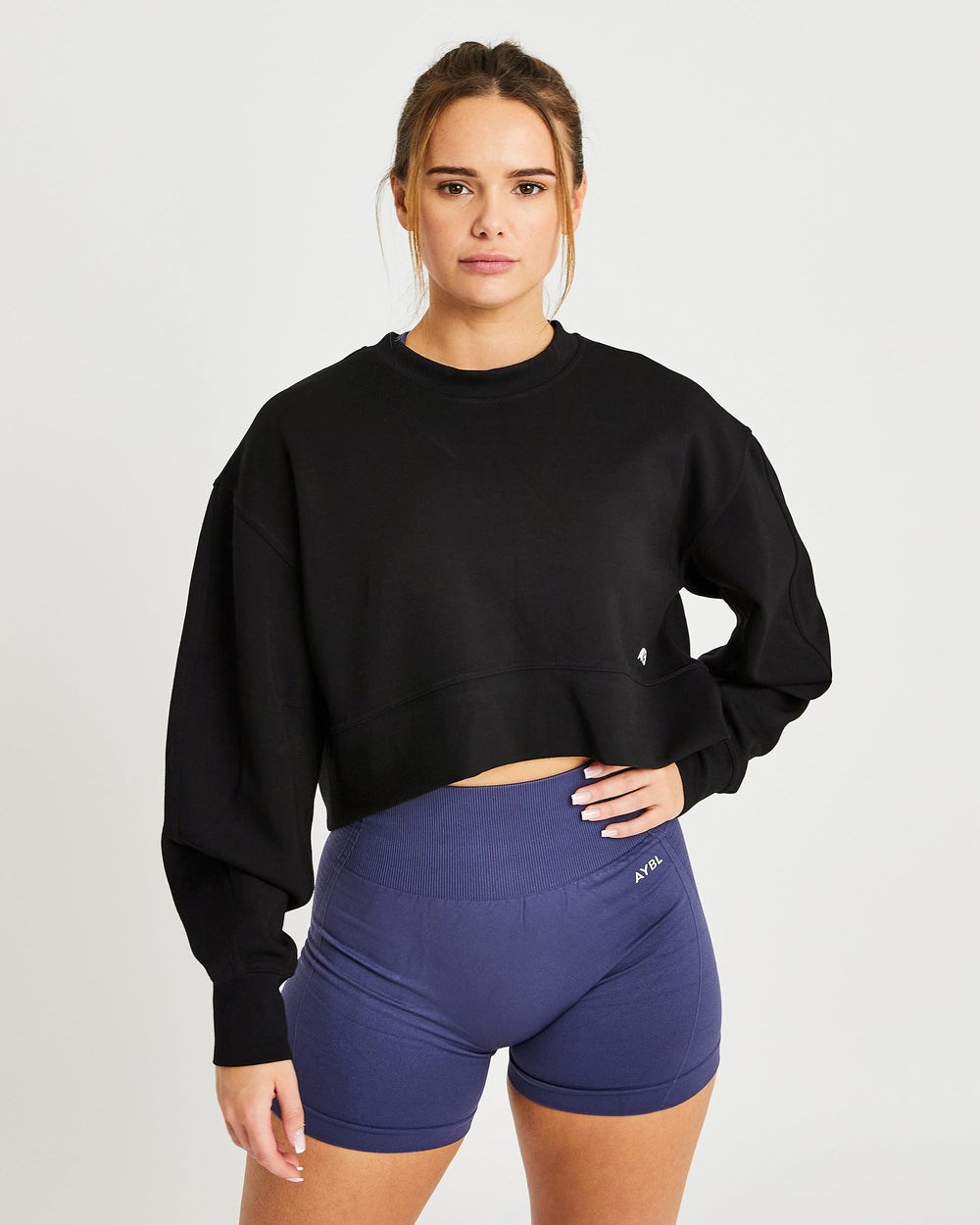 AYBL Oversized Crop Jumper Zwart | 3451782-AE