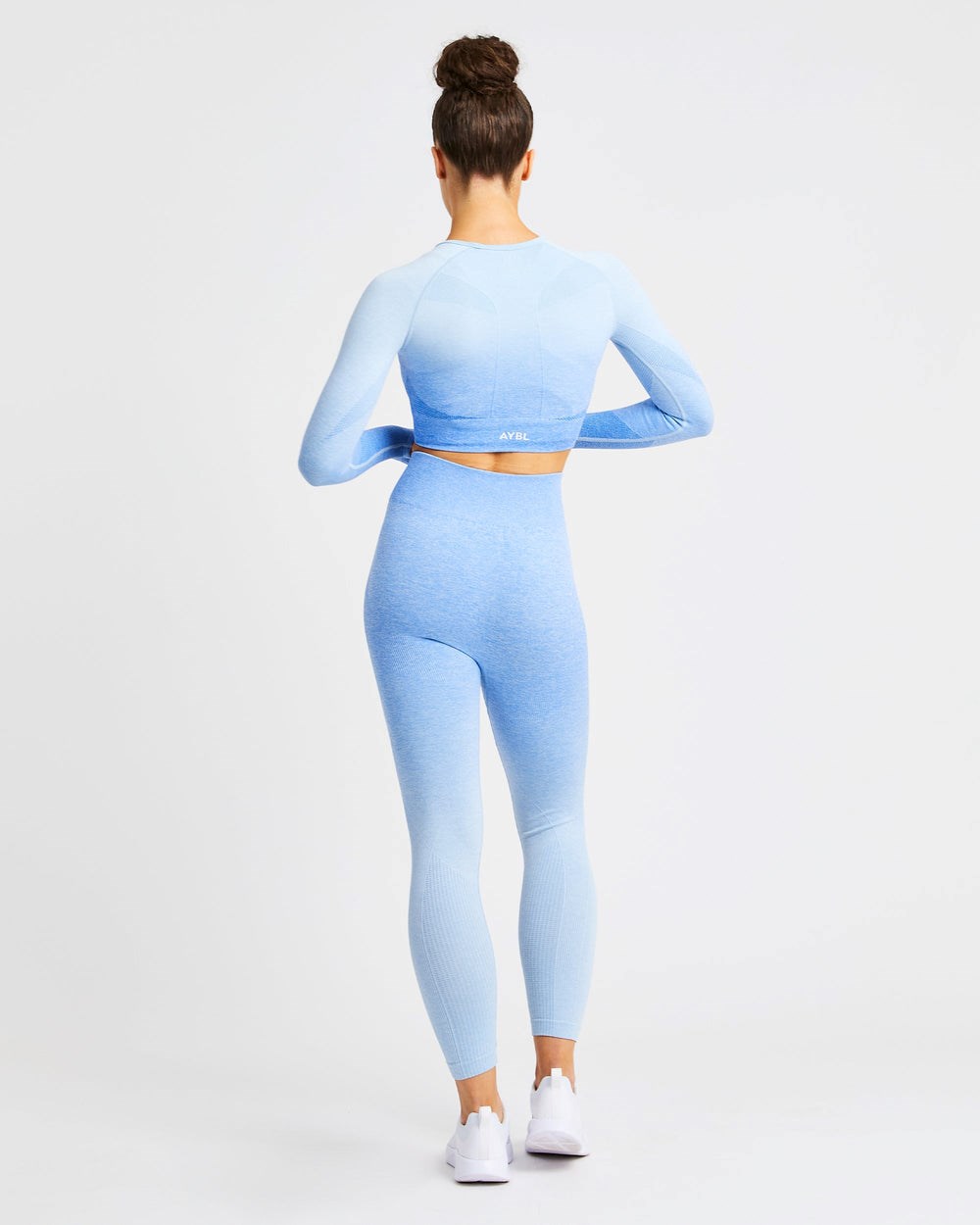 AYBL Pulse Ombré Seamless Long Sleeve Crop Top Blauw | 0924638-KL