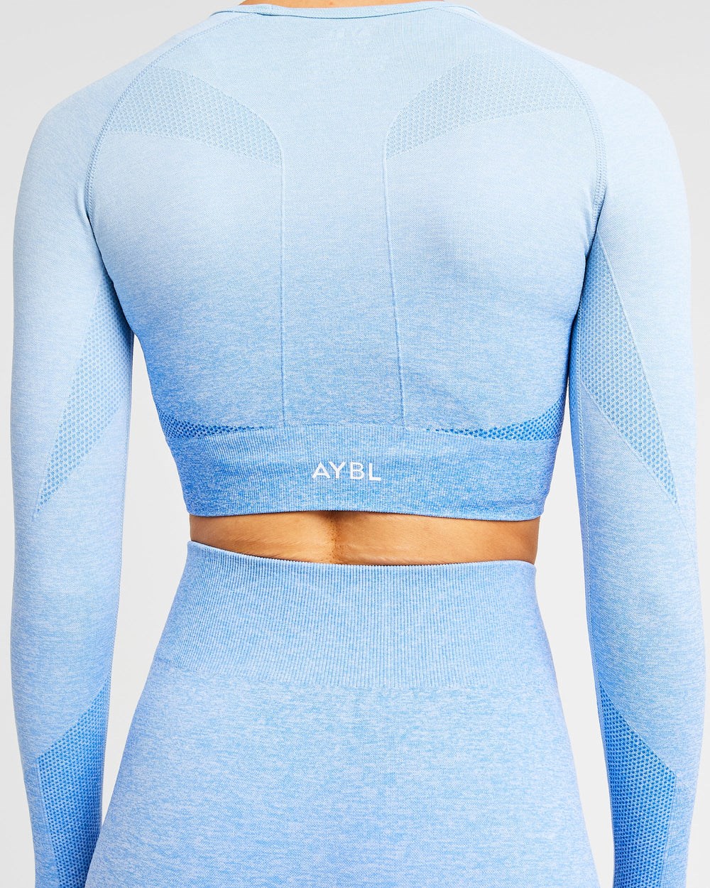 AYBL Pulse Ombré Seamless Long Sleeve Crop Top Blauw | 0924638-KL