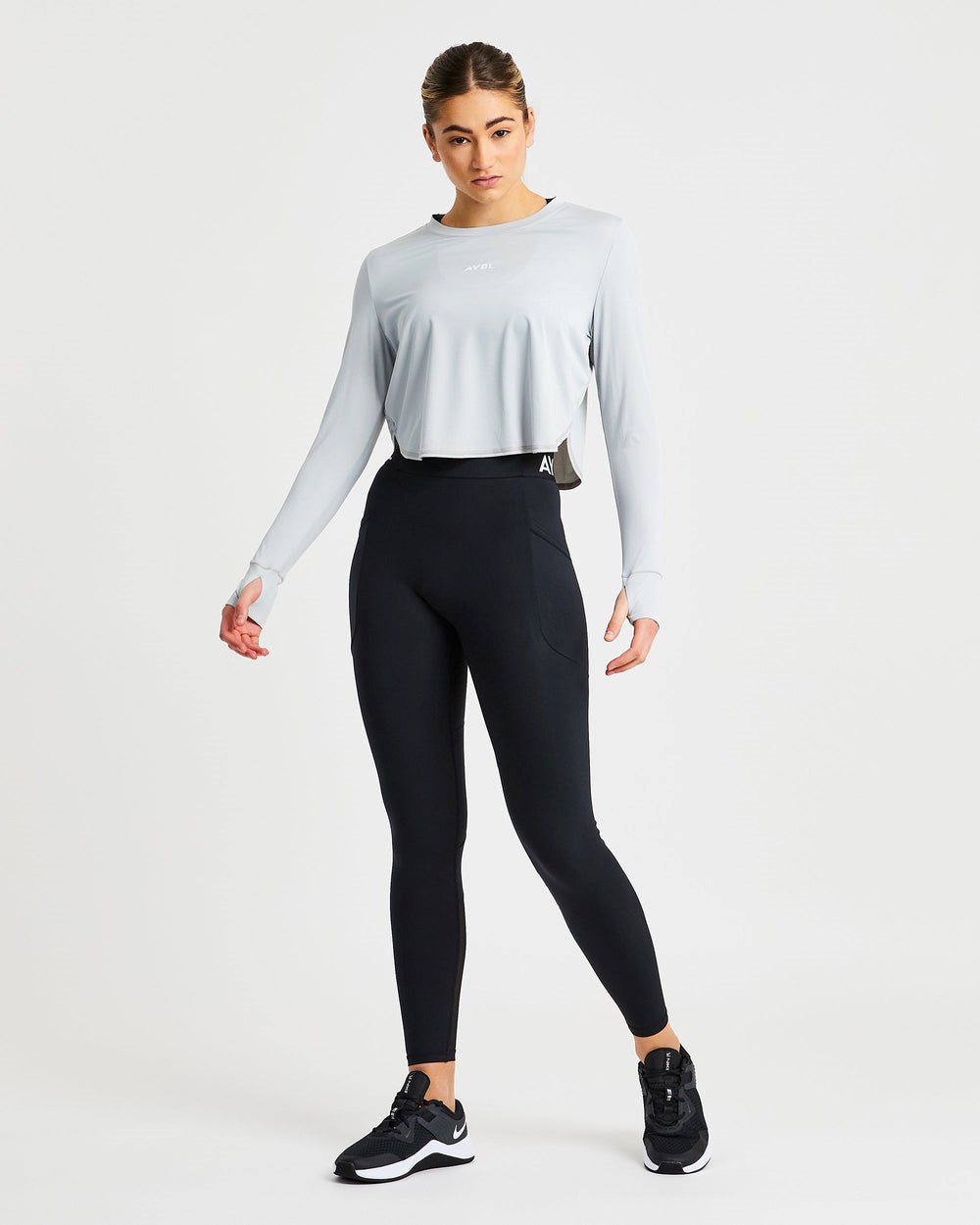 AYBL Define Long Sleeve Crop T Grijs | 4768530-UY