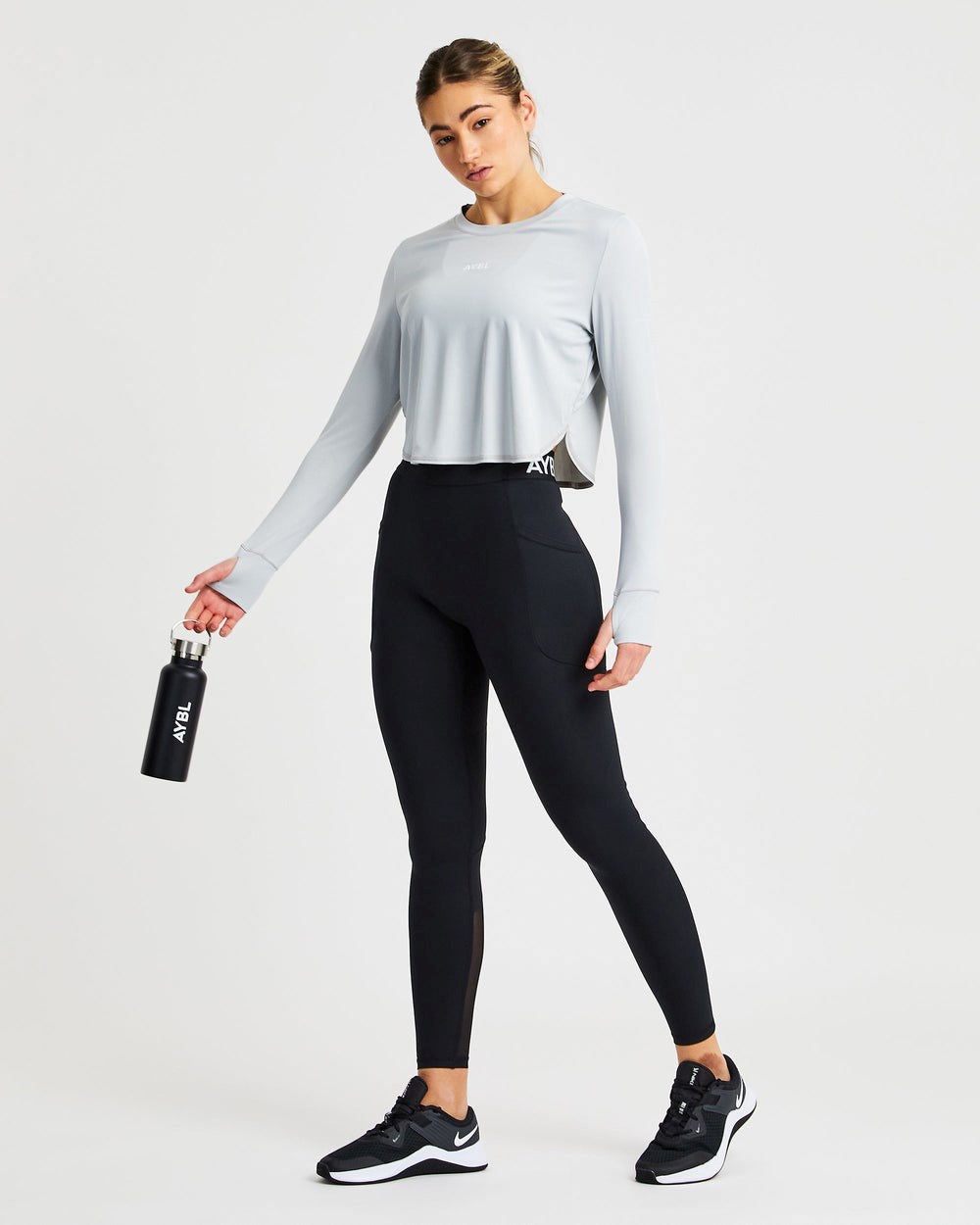 AYBL Define Long Sleeve Crop T Grijs | 4768530-UY