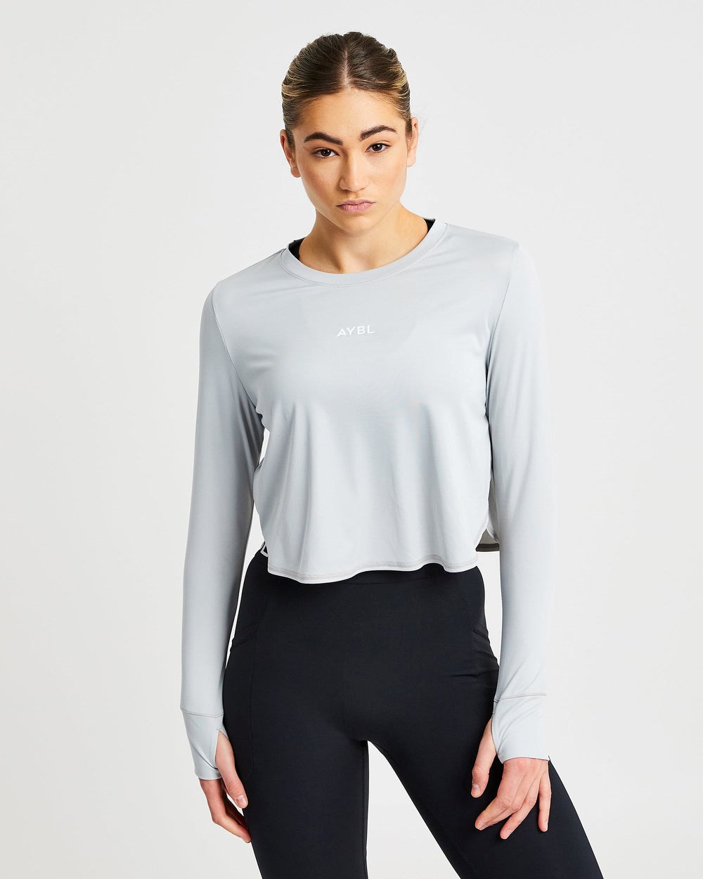 AYBL Define Long Sleeve Crop T Grijs | 4768530-UY