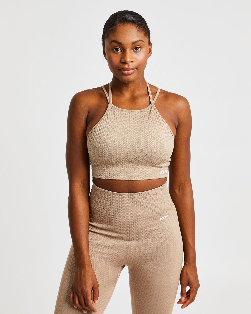 AYBL Luxe Seamless Crop Tank Top Mocha | 9032751-WY