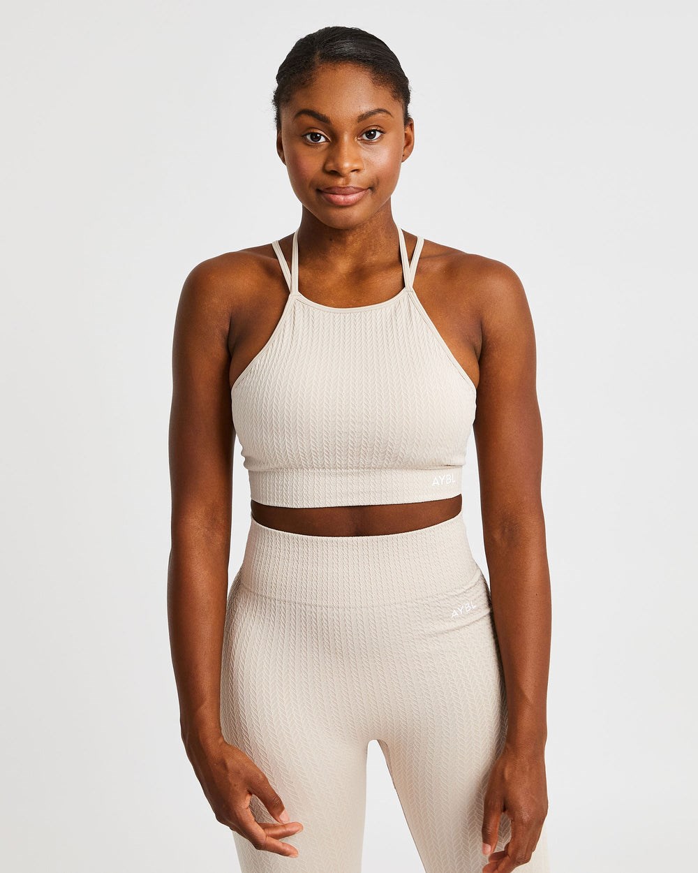 AYBL Luxe Seamless Crop Tank Top Sand | 4265081-FC