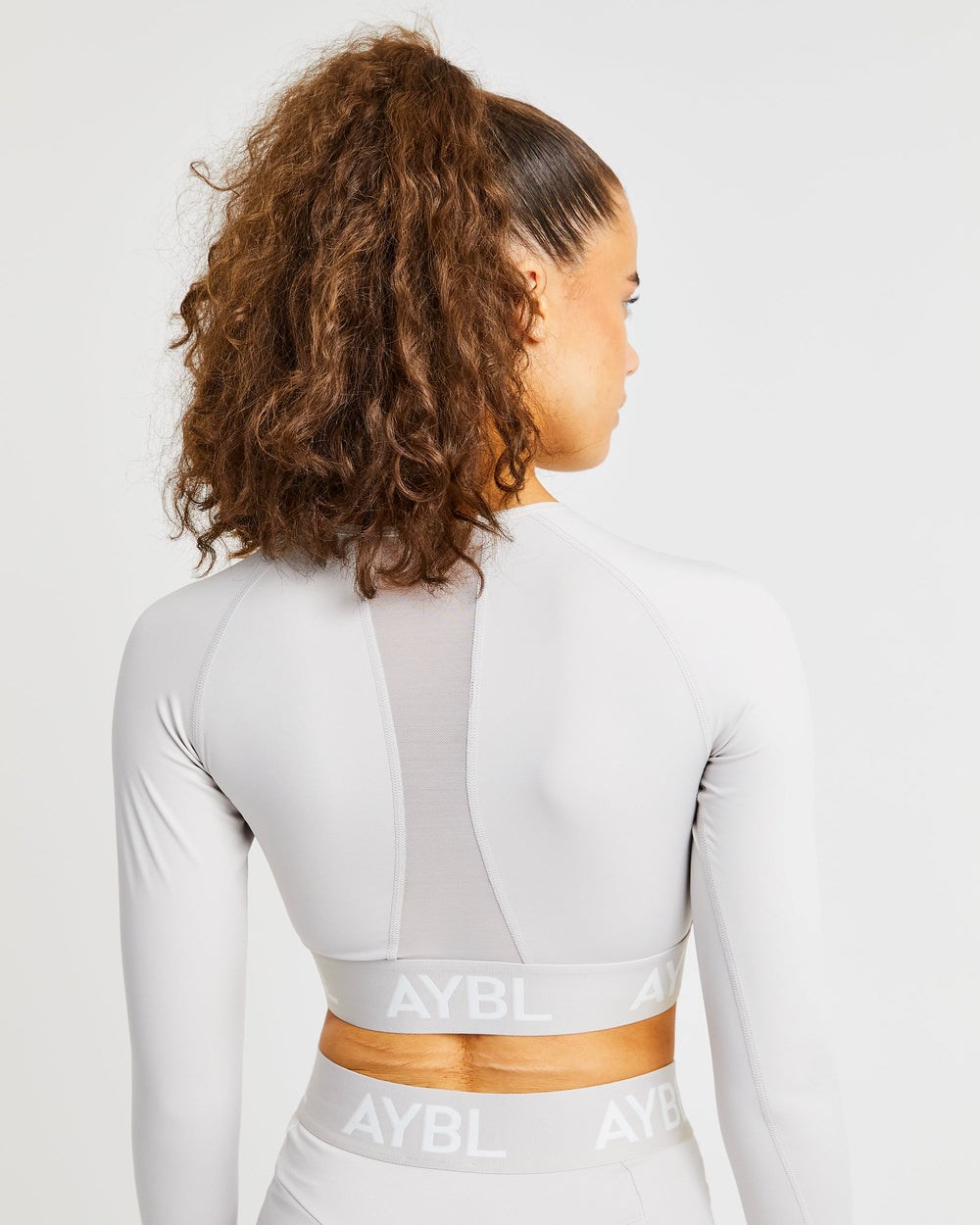 AYBL Training Long Sleeve Crop Top Beige | 9182675-NL