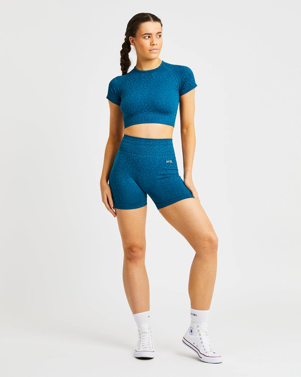 AYBL Evolve Speckle Seamless Crop Vest Teal | 0651834-BP