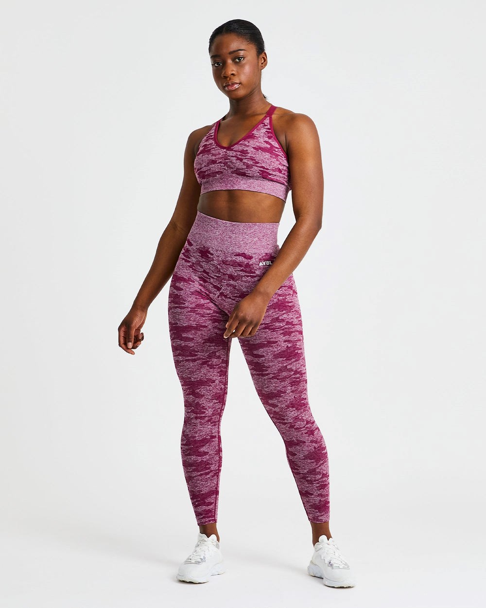 AYBL Evolve Camo Seamless Sports Bra Bordeaux | 0482593-NI