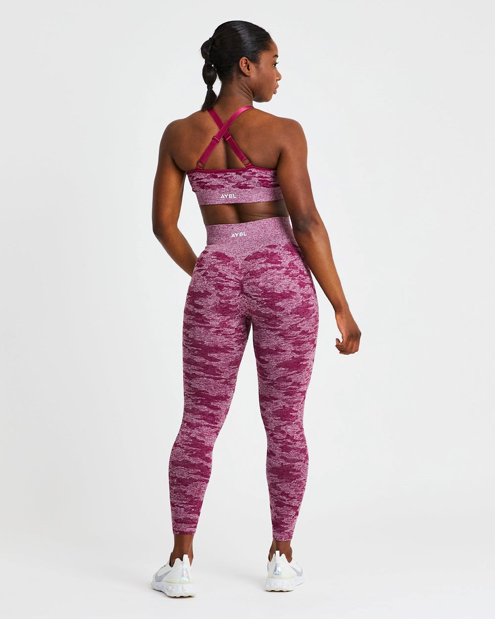 AYBL Evolve Camo Seamless Sports Bra Bordeaux | 0482593-NI