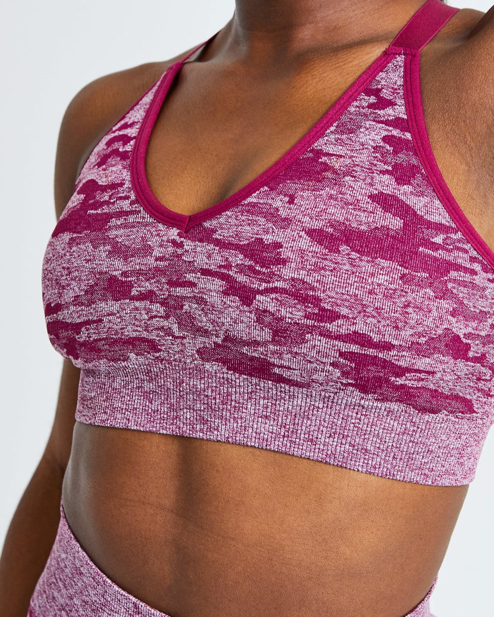 AYBL Evolve Camo Seamless Sports Bra Bordeaux | 0482593-NI