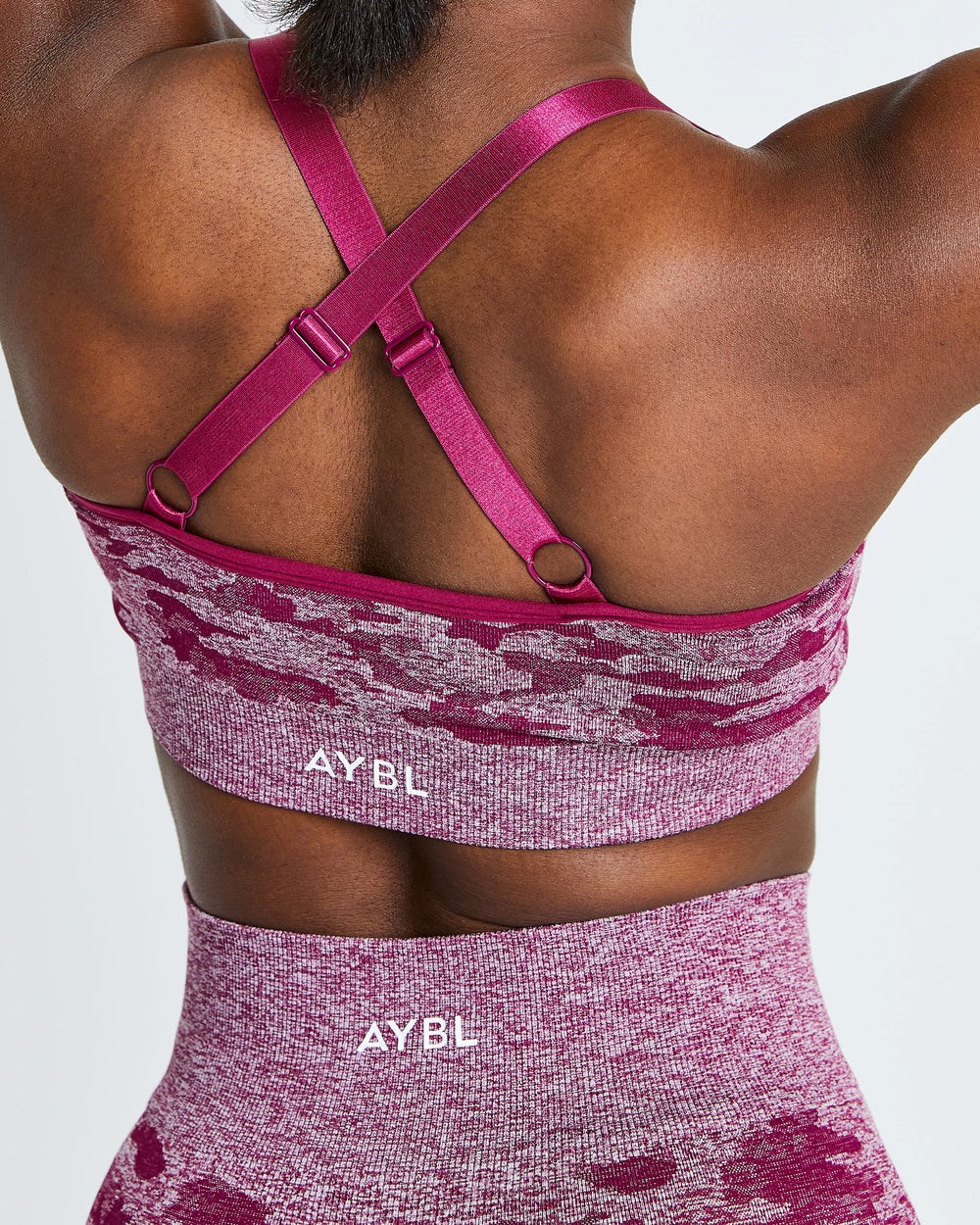 AYBL Evolve Camo Seamless Sports Bra Bordeaux | 0482593-NI