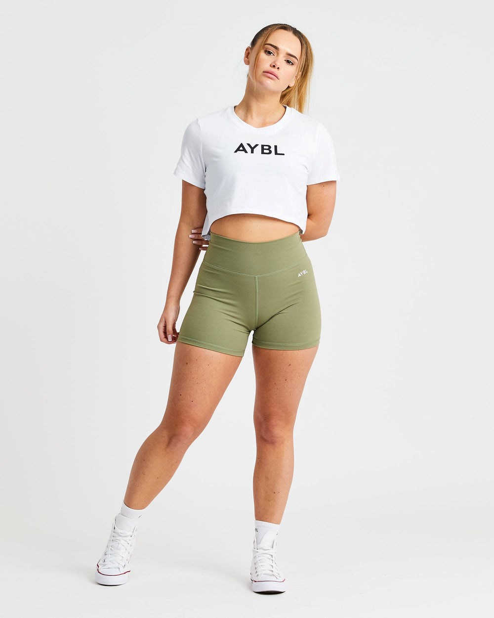 AYBL Crop T Shirt Wit | 4279608-IG