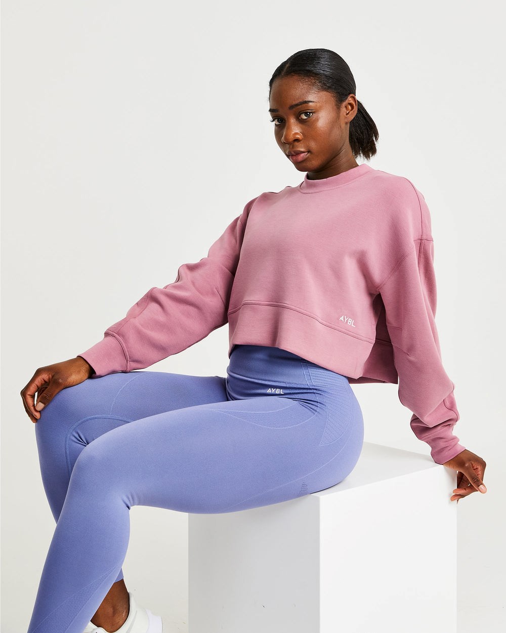 AYBL Oversized Crop Jumper Roze Roze | 7805214-CQ