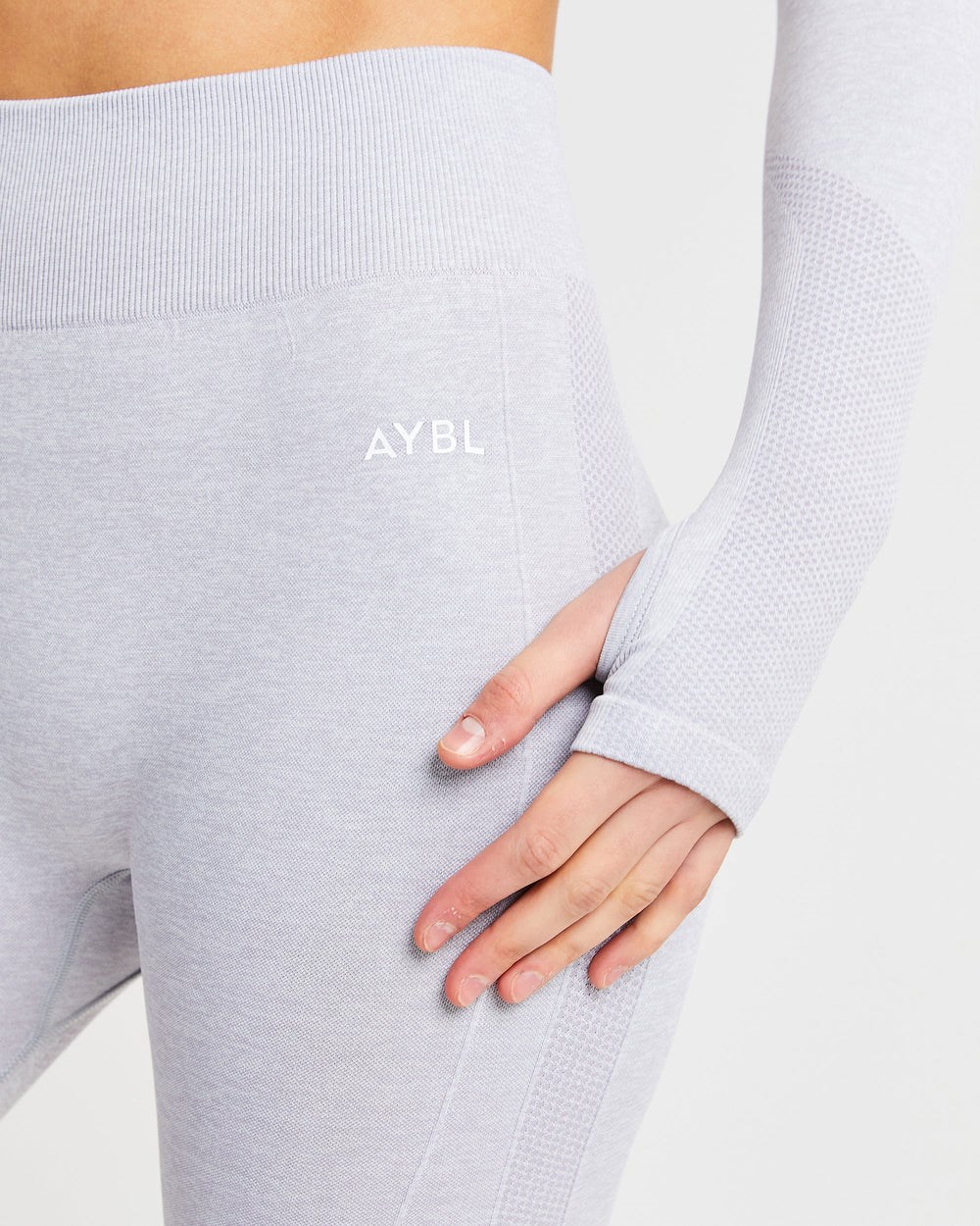 AYBL Motion Seamless Long Sleeve Crop Top Lichtgrijs | 1582940-KM