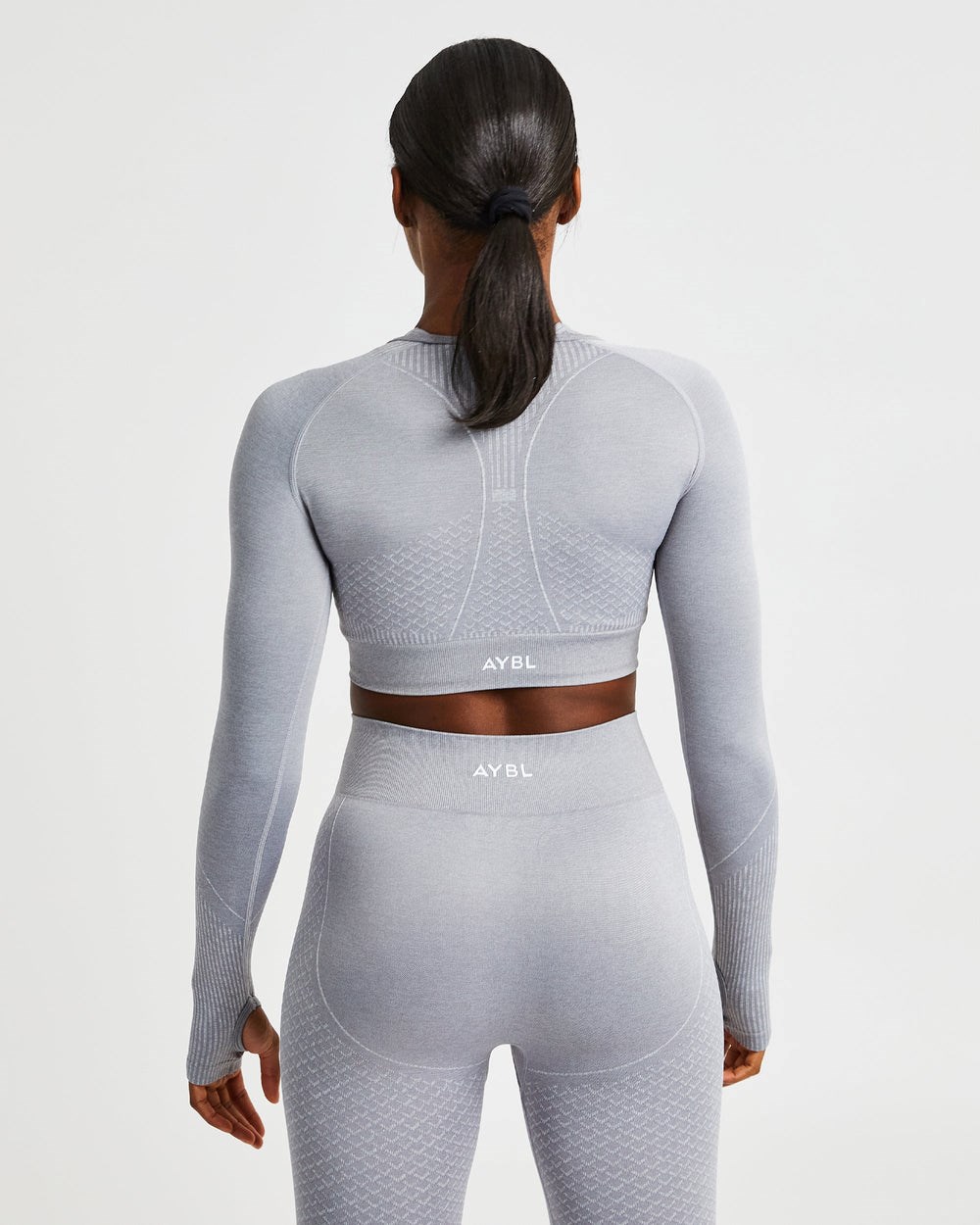 AYBL Impact Seamless Long Sleeve Crop Top Grijs | 7921630-WF