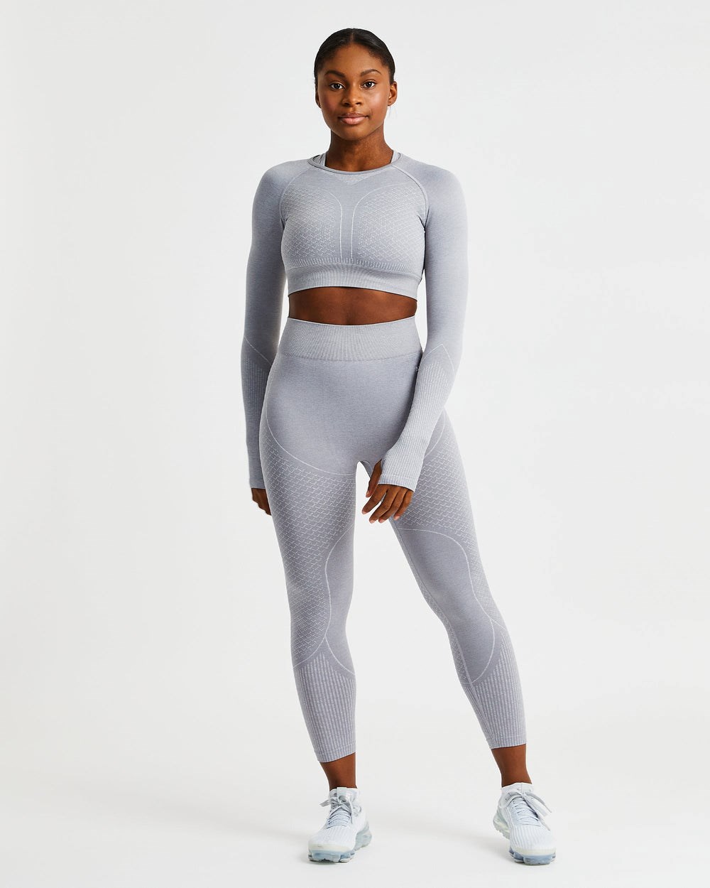 AYBL Impact Seamless Long Sleeve Crop Top Grijs | 7921630-WF