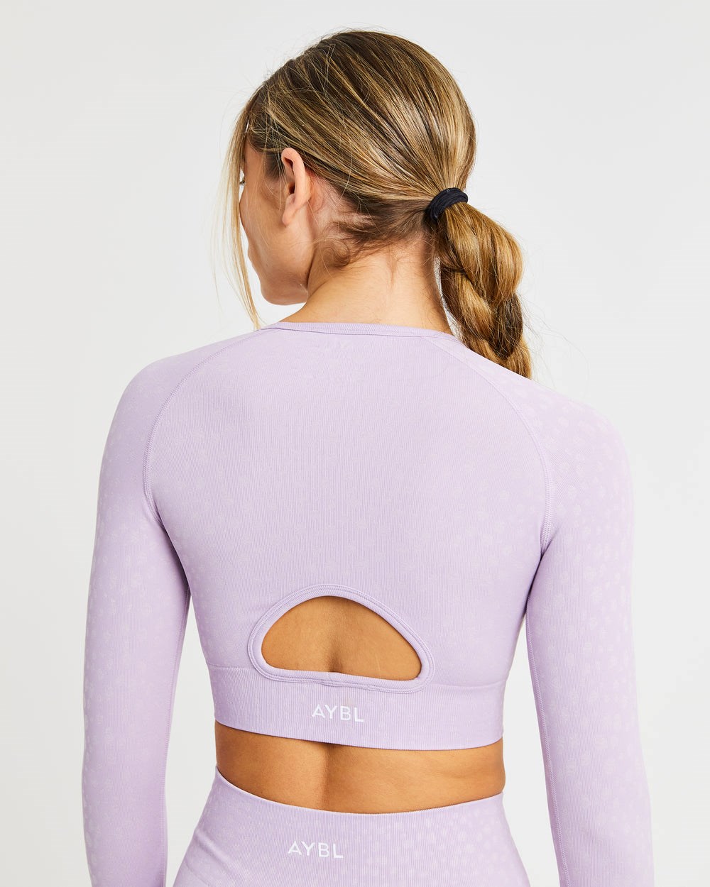 AYBL Evolve Speckle Seamless Long Sleeve Crop Top Lilac | 8047125-QL