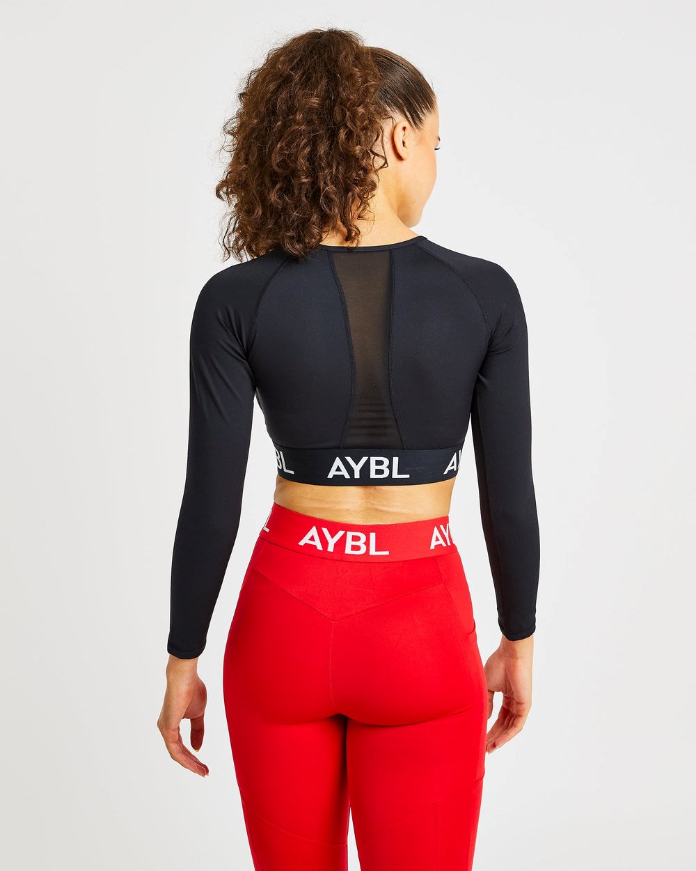 AYBL Training Long Sleeve Crop Top Zwart | 2649137-ES