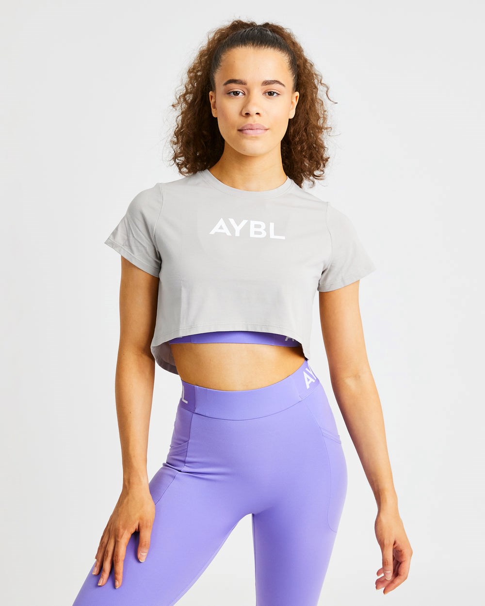 AYBL Crop T Shirt Grijs | 7812935-TR