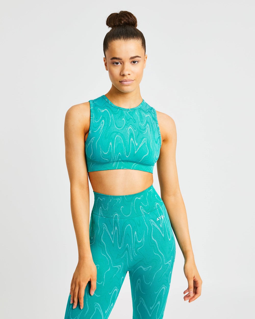 AYBL Velocity Seamless Crop Vest Turquoise | 6120943-QO