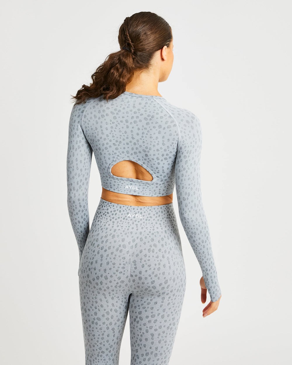 AYBL Evolve Speckle Seamless Long Sleeve Crop Top Lichtgrijs | 6415938-ZI