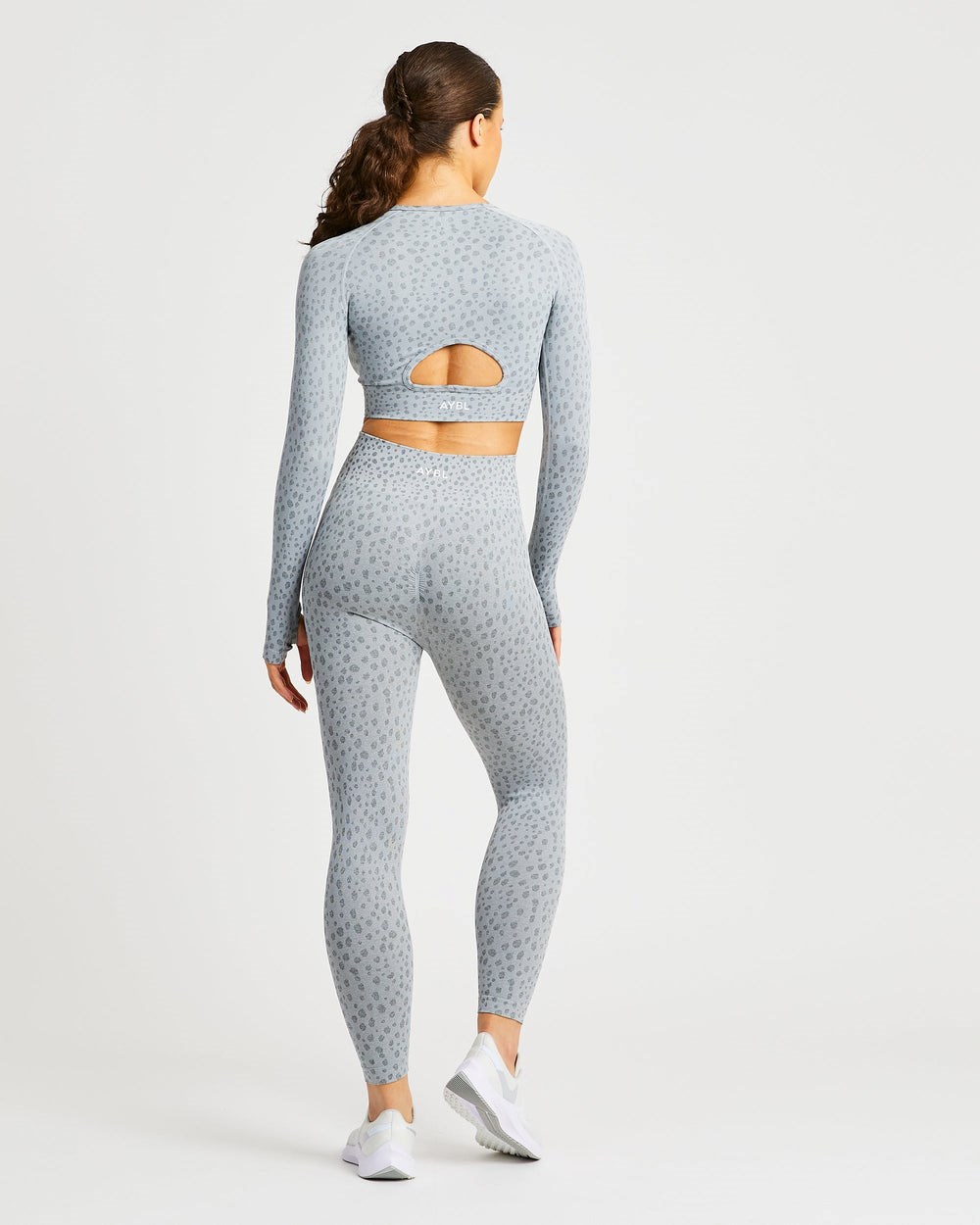 AYBL Evolve Speckle Seamless Long Sleeve Crop Top Lichtgrijs | 6415938-ZI