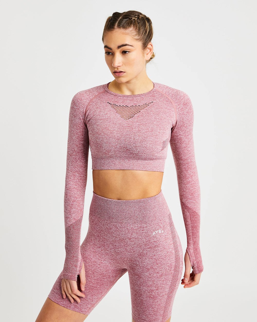 AYBL Motion Seamless Long Sleeve Crop Top Rood | 4253718-JC