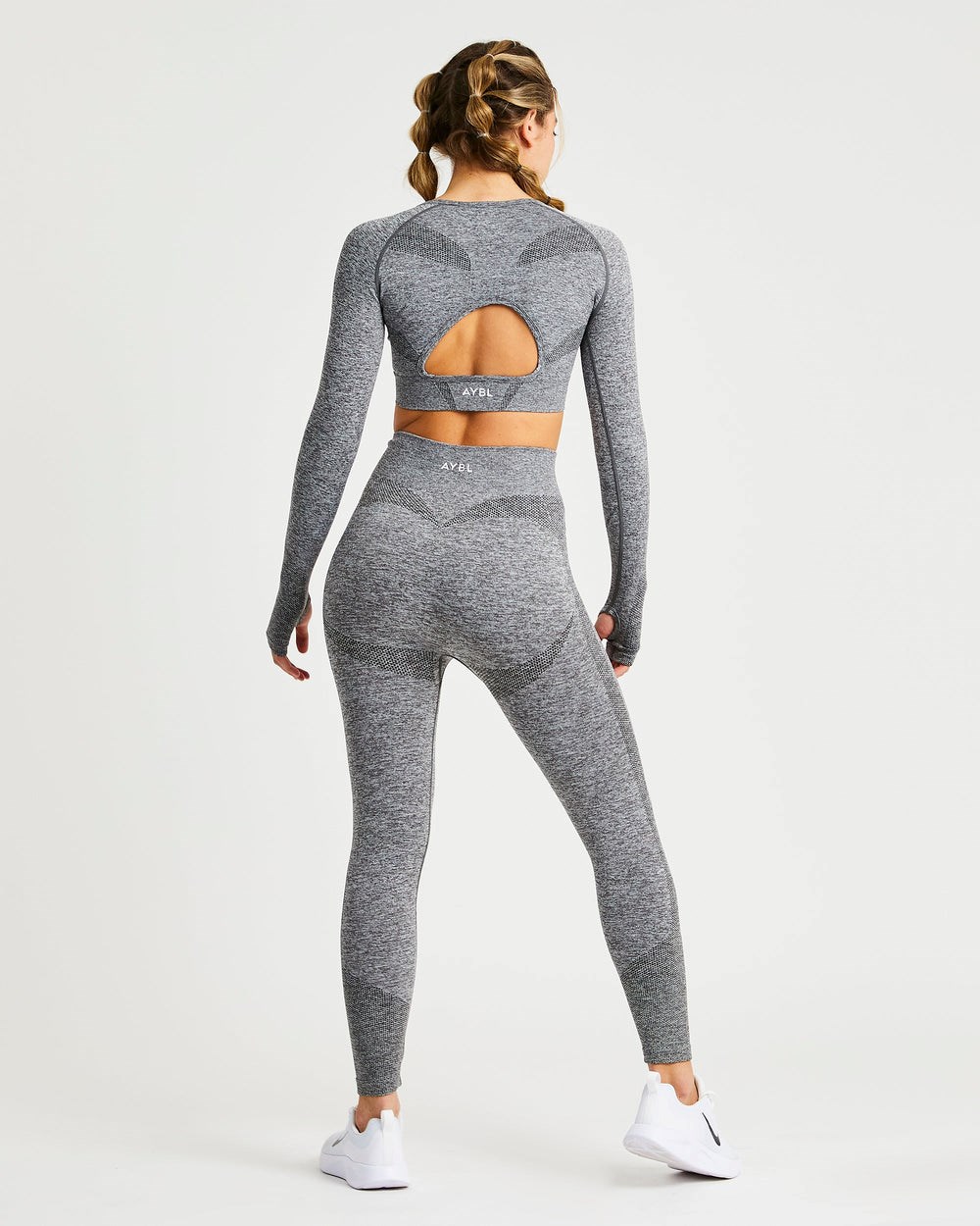 AYBL Motion Seamless Long Sleeve Crop Top Grijs | 9735246-NK