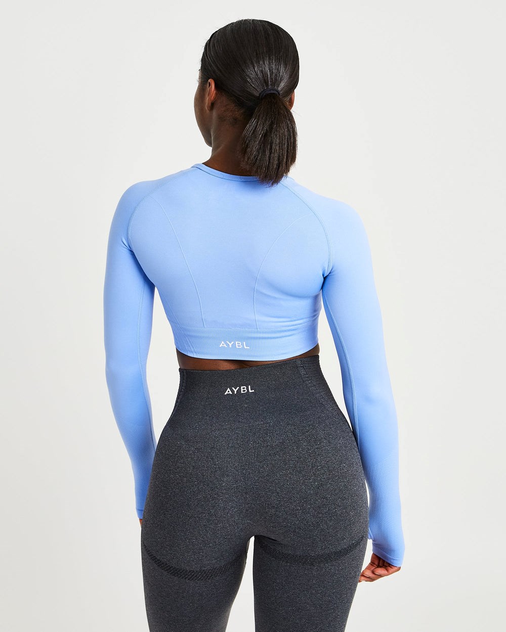 AYBL Balance V2 Seamless Long Sleeve Crop Top Blauw | 9025431-RT