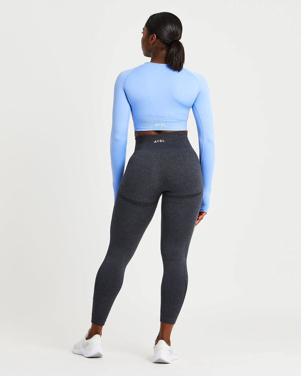 AYBL Balance V2 Seamless Long Sleeve Crop Top Blauw | 9025431-RT