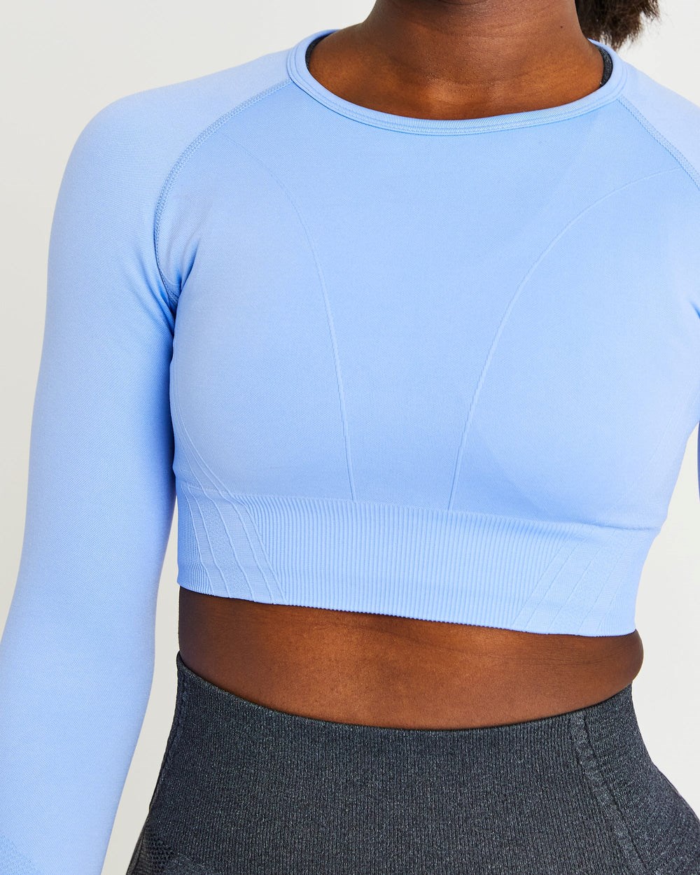 AYBL Balance V2 Seamless Long Sleeve Crop Top Blauw | 9025431-RT