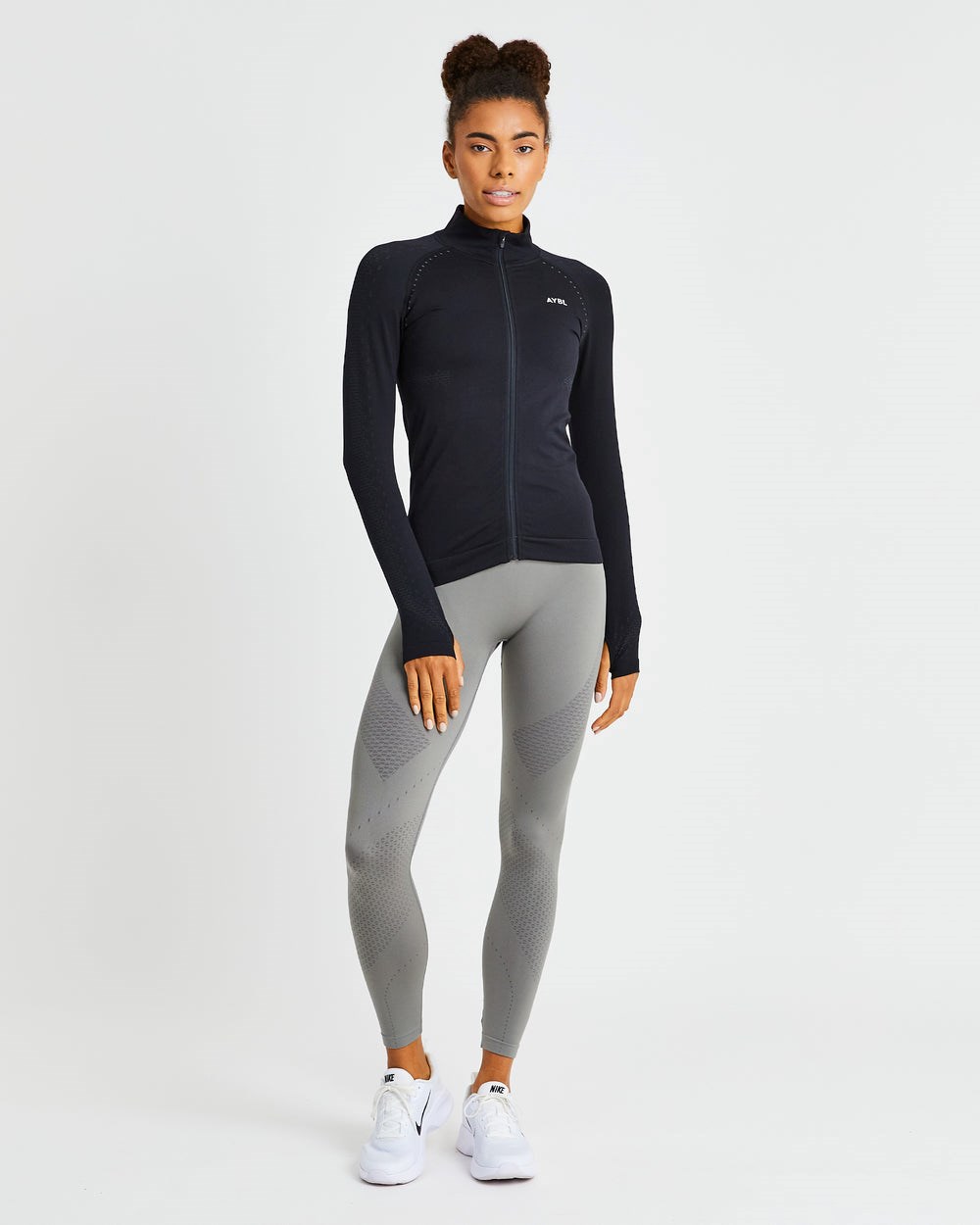 AYBL Ignite Seamless Zip Jacket Zwart | 3816924-VI