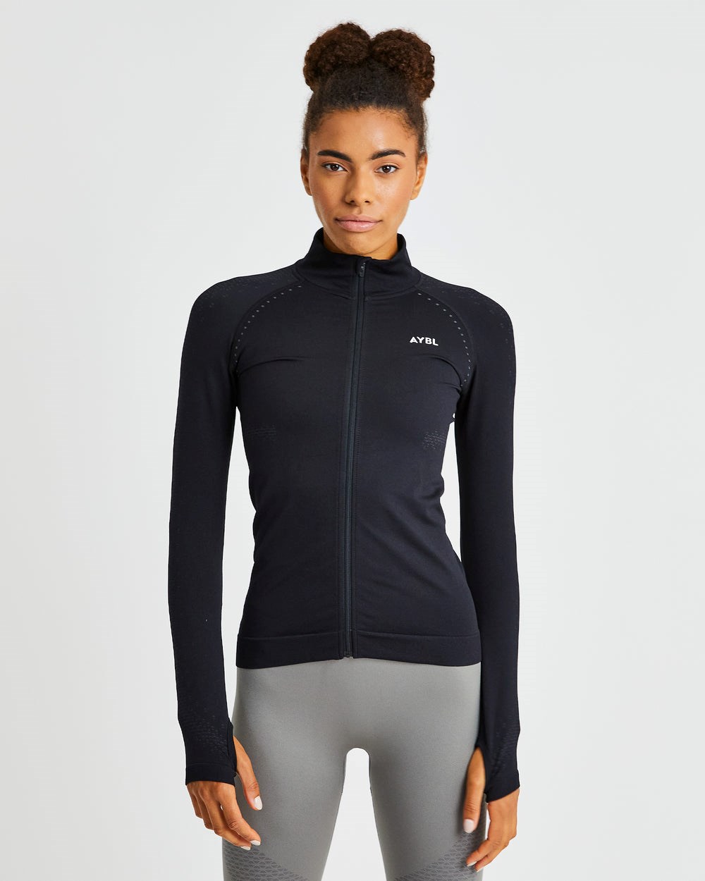 AYBL Ignite Seamless Zip Jacket Zwart | 3816924-VI