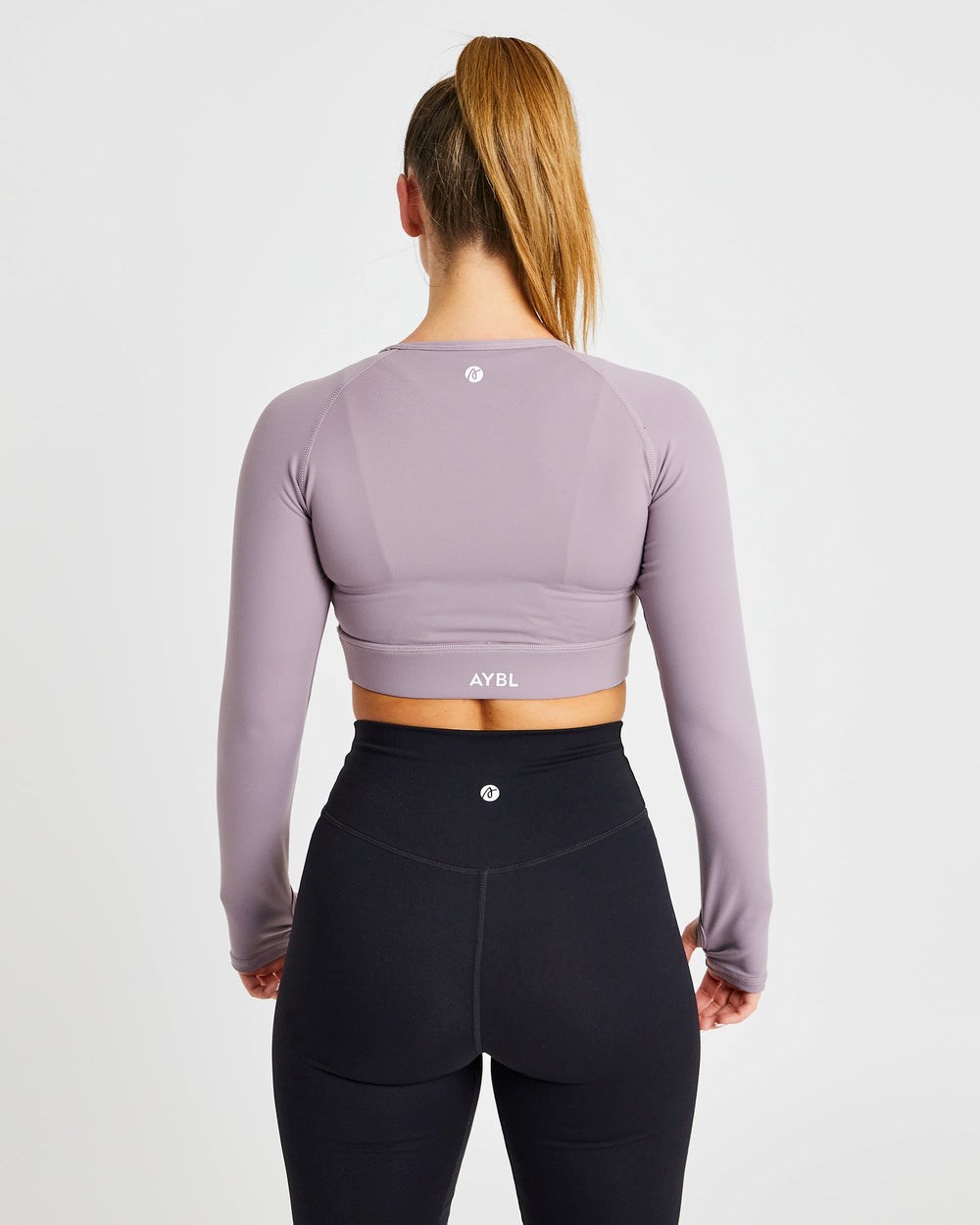 AYBL Core Long Sleeve Crop Top Lavendel | 4328576-YJ