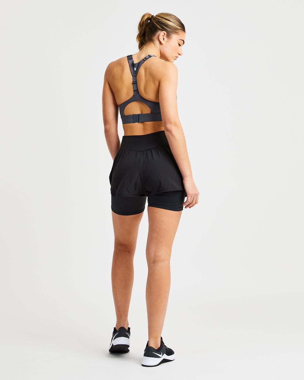 AYBL Sportive Open Back Sports Bra Charcoal | 7819205-JS